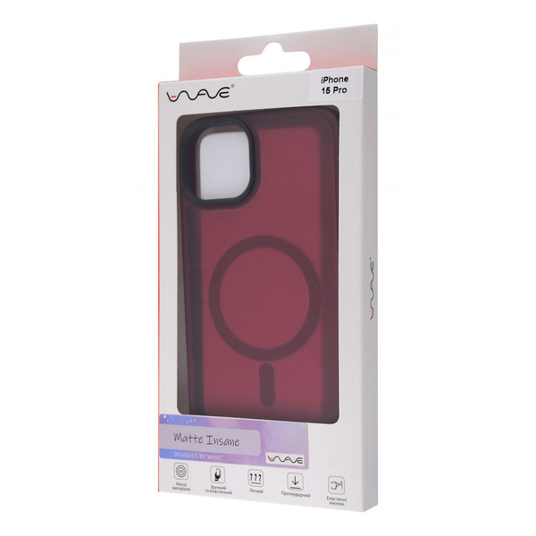 Чохол WAVE Matte Insane Case with Magnetic Ring iPhone 15 Pro Black, зображення 2