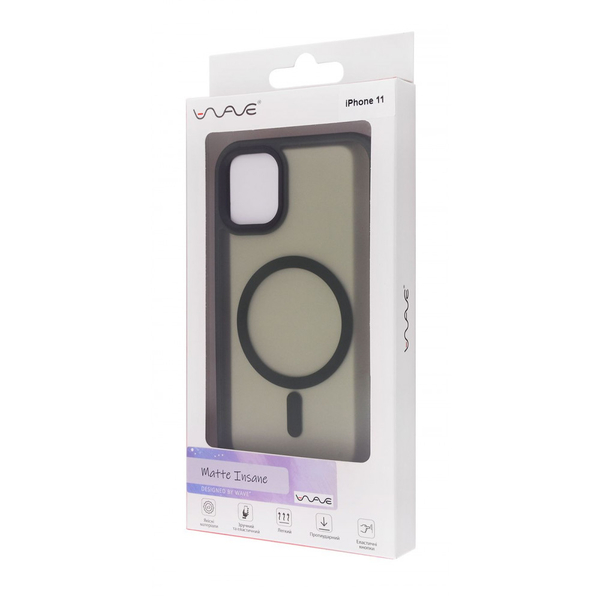 Чохол WAVE Matte Insane Case with Magnetic Ring iPhone 11 Black, изображение 2